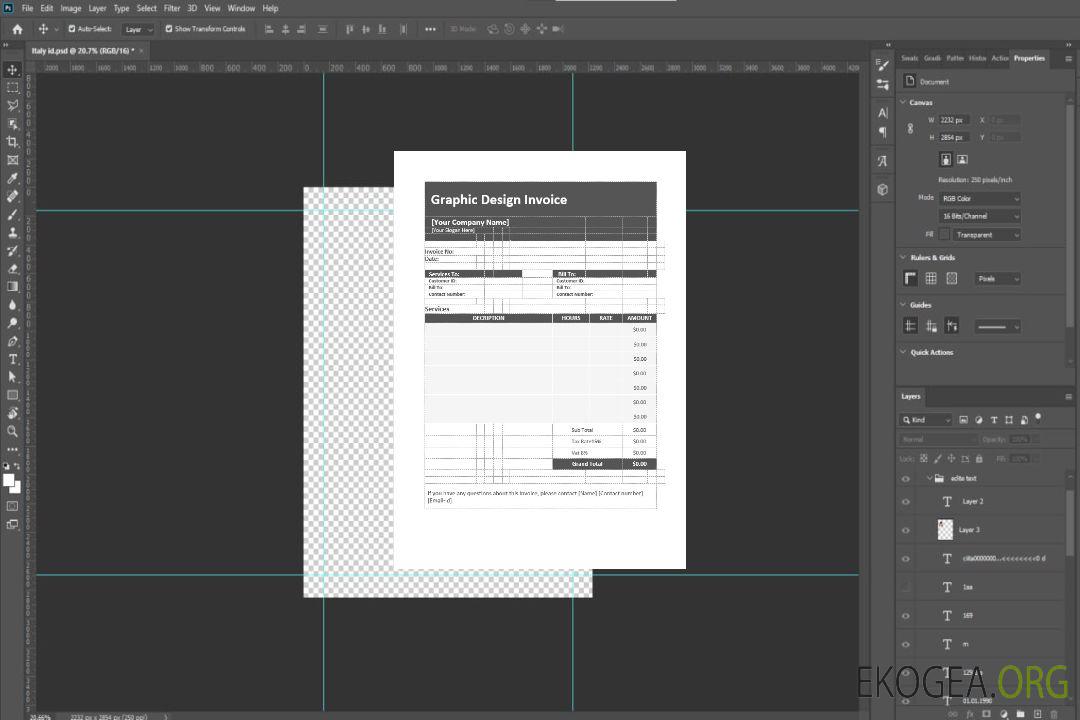 Modèle de facture de conception graphique template